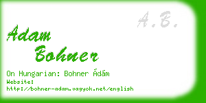 adam bohner business card